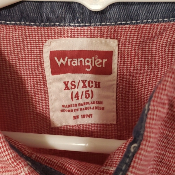 WRANGLER Shirt Boys Size XS/XCH (4/5) - Picture 3 of 5